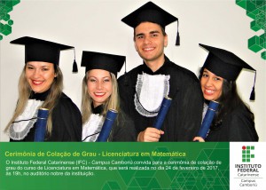 Convite curso Licenciatura em Matemática