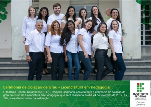 Convite curso Licenciatura em Pedagogia 2017