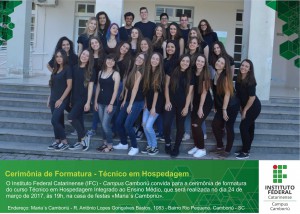Convite curso Técnico em Hospedagem 2017