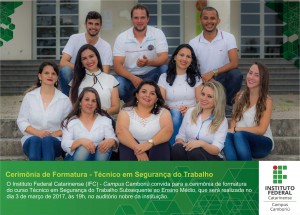 Convite curso Técnico em Segurança do Trabalho 2017