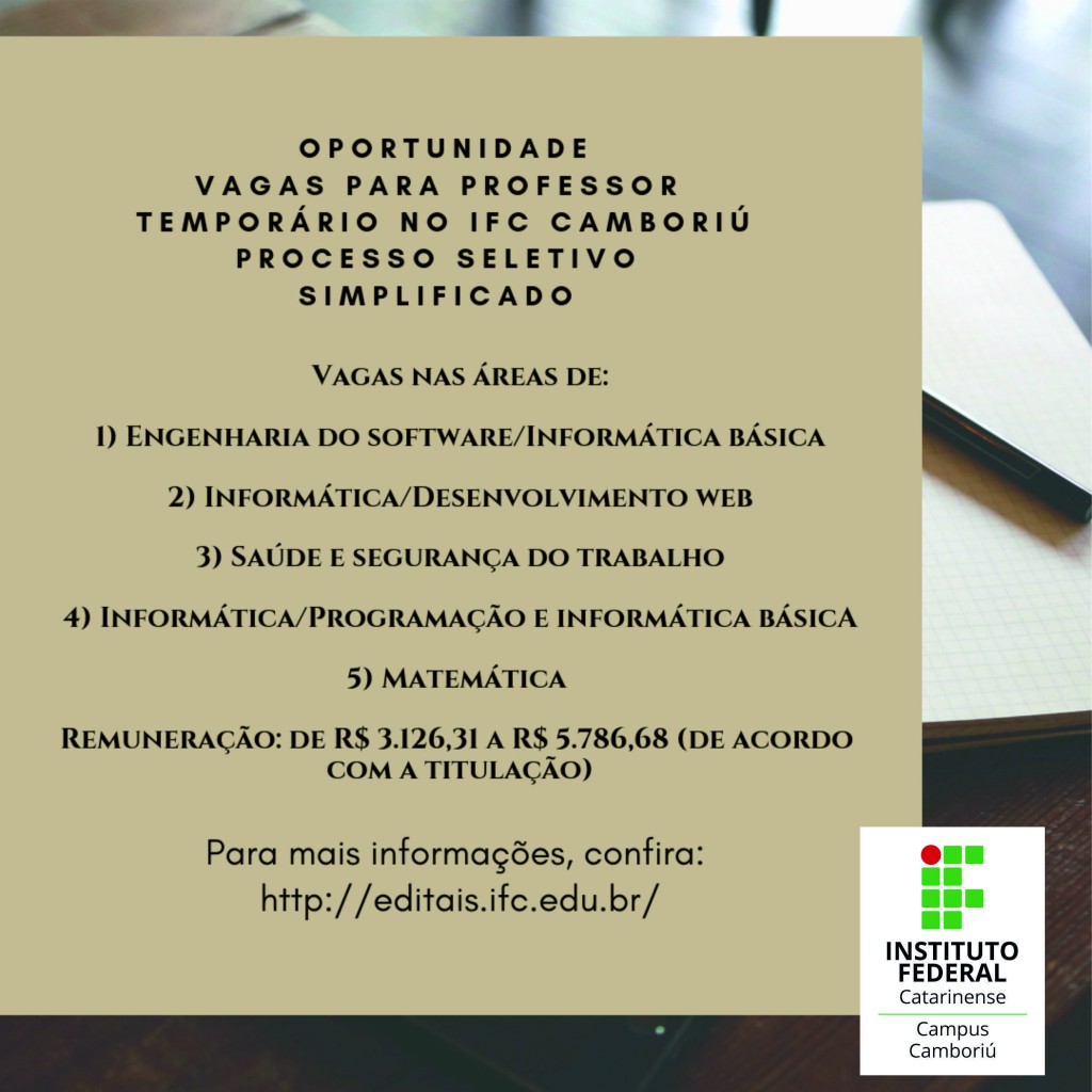 vagas IFC Camboriú